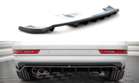 Maxton Central Rear Splitter (With Vertical Bars) Audi Q3 8U Facelift - Gloss Black