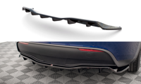 Maxton Central Rear Splitter (With Vertical Bars) Tesla Model Y - Gloss Black