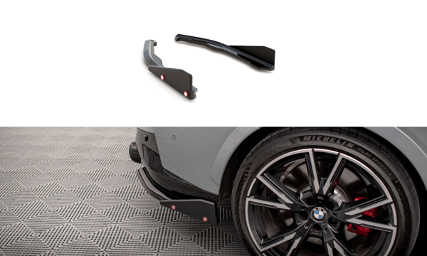 Maxton Rear Side Splitters V.2 + Flaps BMW 2 Coupe M240I G42 - Textured