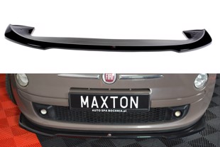 Maxton Front Splitter V.2 Fiat 500 Hatchback Preface - Gloss Black