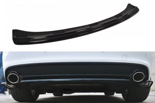 Maxton Central Rear Splitter Audi A5 S-Line Facelift (Without Vertical Bars) - Gloss Black