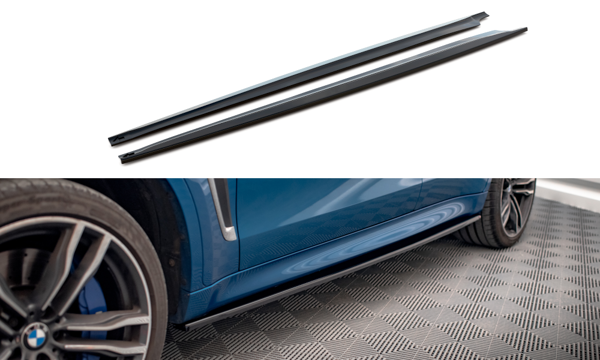 Maxton Side Skirts Diffusers BMW X6 M F86 - Gloss Black