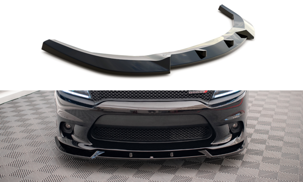 Maxton Front Splitter V.2 Dodge Charger Srt Mk7 Facelift - Gloss Black