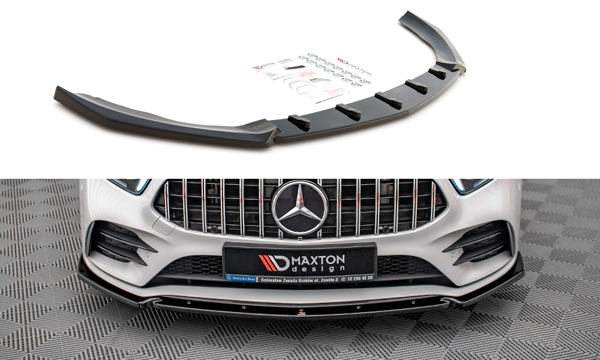 Maxton Front Splitter V.4 Mercedes A35 Amg / Amg-Line W177  - Gloss Black