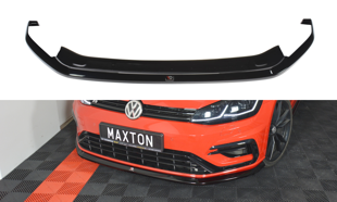 Maxton Front Splitter V.6 VW Golf 7 R / R-Line Facelift - Gloss Black
