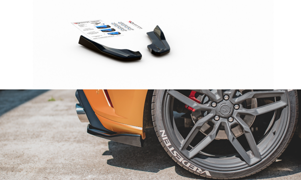 Maxton Rear Side Splitters V.3 Ford Focus St Mk4  - Gloss Black