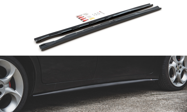 Maxton Side Skirts Diffusers Alfa Romeo 156 Facelift - Gloss Black