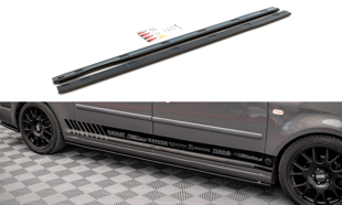 Maxton Side Skirts Diffusers Volkswagen Caddy Long Mk3 Facelift - Gloss Black