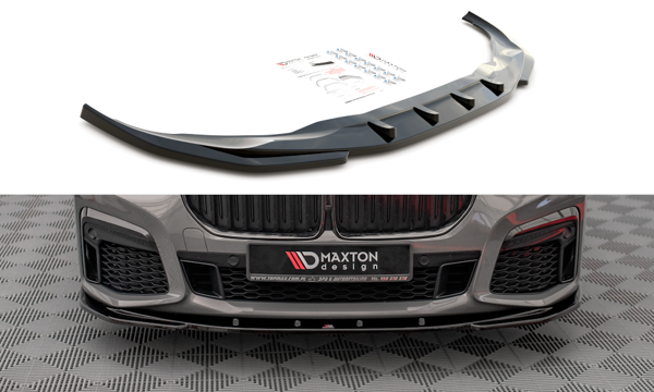 Maxton Front Splitter V.1 BMW 7 G11 M-Pack Facelift - Gloss Black