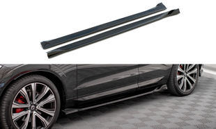 Maxton Side Skirts Diffusers Volvo Xc60 R-Design Mk2 Facelift - Gloss Black