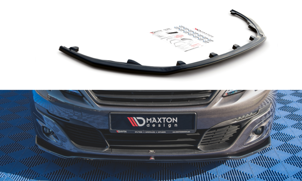 Maxton Front Splitter V.1 Peugeot 308 Mk2 Facelift - Gloss Black