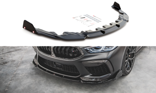 Maxton Front Splitter + Flaps V.1 BMW M8 Gran Coupe F93 - Textured