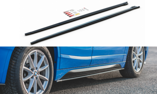 Maxton Side Skirts Diffusers For BMW X2 F39 M-Pack - Gloss Black