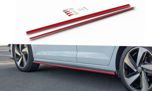 Maxton Side Skirts Diffusers VW Polo Mk6 Gti - RED
