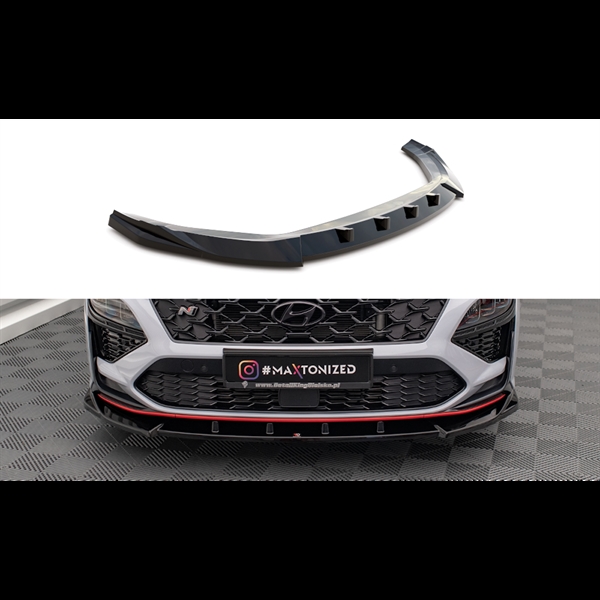 Maxton Front Splitter V.2 Hyundai Kona N Mk1 - Gloss Black