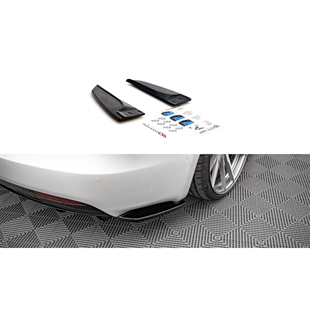 Maxton Rear Side Splitters Tesla Model S Facelift - Gloss Black