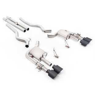 Milltek Aktivt Ventilstyret Cat-Back System (Højest Lydniveau) med H-rør og Cerakote Sorte Enderør til Ford Mustang 5.0 V8 GT500