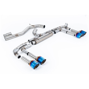 Milltek Non-Resonated Race (Loudest) Cat Back Udstødningssystem med GT-115 Burnt/Blue Titanium Tips Audi S3 8Y