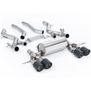 Milltek OPF/GPF-Bagpotte Med Midterresonator-Bypass Og JET-115 Kulfiberafslutninger Til BMW 2-Serie M2 Coupé (G87 S58 OPF/GPF-Modeller)
