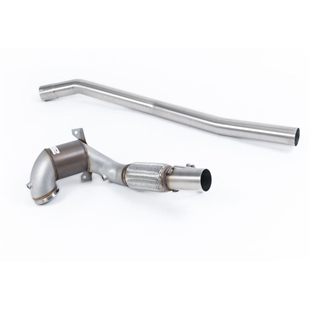 Milltek downpipe og rør til Volkswagen Golf MK7 R 2.0 TSI 310PS non-GPF modeller, 80mm race system i rustfri stål.