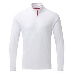Gill UV009 Langærmet zip T-shirt men's UV50+ hvid, str L