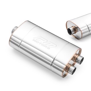 RM Motors Universal E004 elliptical silencer Can length - 500 mm, Embossing - Yes, Inlet diameter - 50 mm