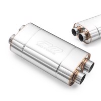 RM Motors Universal E006 elliptical silencer Can length - 450 mm, Embossing - Yes, Inlet diameter - 60 mm