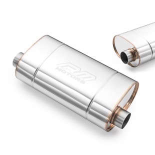 RM Motors Universal E007 elliptical silencer Can length - 500 mm, Embossing - No, Inlet diameter - 50 mm