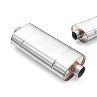 RM Motors EM001 elliptical silencer Can length - 250 mm, Embossing - No, Inlet diameter - 76 mm