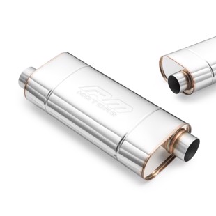 RM Motors Elliptical muffler EM003 Can length - 500 mm, Embossing - Yes, Inlet diameter - 70 mm