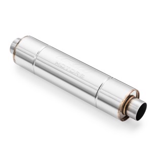 RM Motors Sports straight through silencer RM02 with Embossing Can length - 550 mm, Inlet diameter - 76 mm, Can diameter - 120 mm