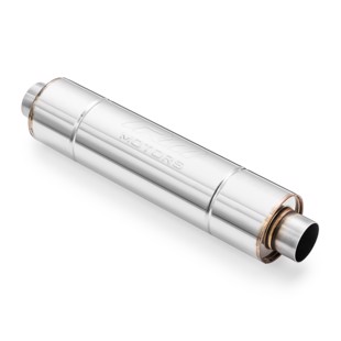 RM Motors Sports straight through silencer RM02 with Embossing Can length - 300 mm, Inlet diameter - 57 mm, Can diameter - 140 