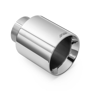 RM Motors polished stainless steel straight tip KPCP/DS Inlet diameter - 63,5 mm, Tip diameter - 89 mm, Including the clamp - Yes