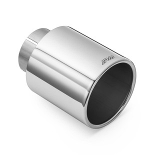 RM Motors polished stainless steel straight tip KPZP Inlet diameter - 76 mm, Tip diameter - 101 mm, Including the clamp - Yes