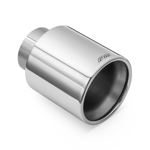 RM Motors polished stainless steel straight tip KPZP/DK Inlet diameter - 63,5 mm, Tip diameter - 101 mm, Including the clamp - No