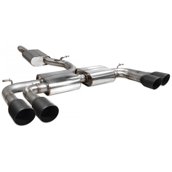 Scorpion Resonated CAT/GPF-Back System Without Valves - Audi S3 - Daytona Ceramic