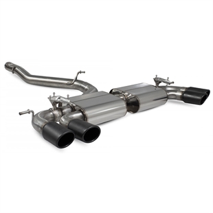 Scorpion Non-Resonated Cat/GPF Back System with Electronic Valves - VW MK7.5 Golf R - Monaco Ceramic