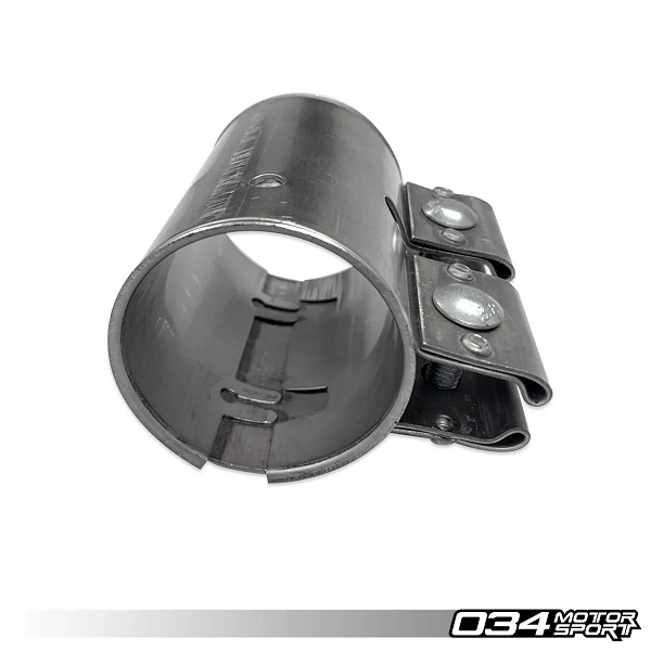034 Motorsport 70mm Exhaust Clamp for Audi 8V A3/S3, 8S TTS, and VW MkVII Golf R